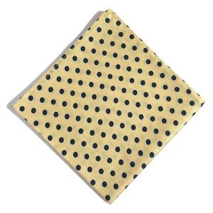 Yellow w/ Navy Polka Dot Pocket Square